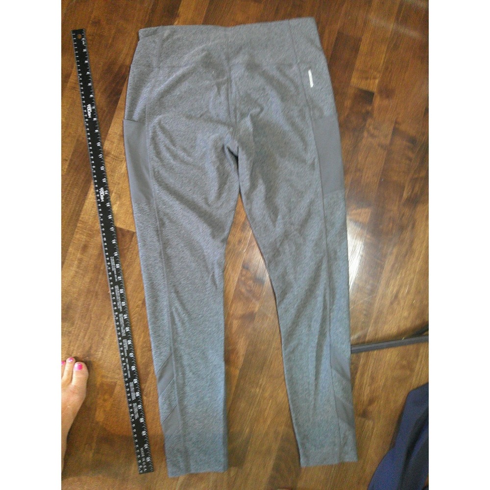 Mondetta Leggings Women L Gray Excellent Mesh Pocket Ankle Detail High Rise